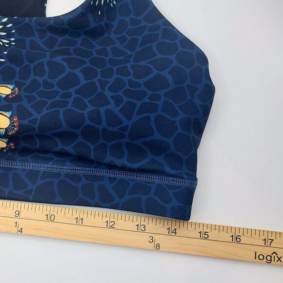 Johnny Was Seabrock Bee Active RacerbackSports Bra Women's Size Large Navy Gym - Picture 6 of 6